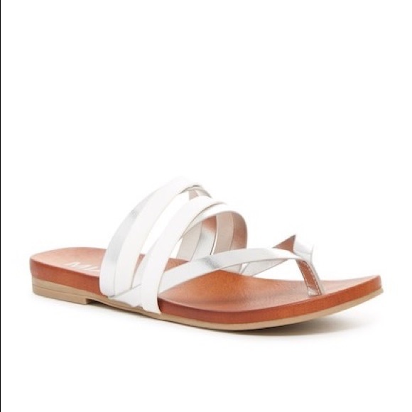 Mia Shoes - Mia Silver and White Flow Sandals